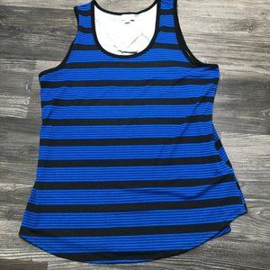 NWT Lularoe Tank Top Blue and Black Stripe